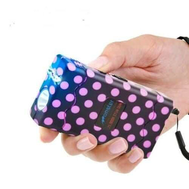 Defense Divas® Stun Guns 25 Million Volt Black and Pink Polka Dot Stun Gun